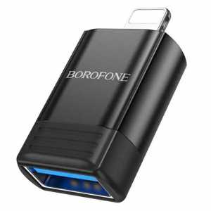 Перехідник Lightning to USB, BOROFONE BV18 iP, Black (6941991103988)