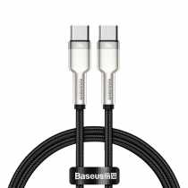 КабельType-C to Type-C, Baseus Cafule Metal, 100W 5A 1m, black (CATJK-C01)