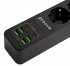 Мережевий фільтр Proove Power Strip P-03, 2 метра (3 розетки + 4 USB + 2 Type-C), чорний (PSP342420)