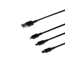 Кабель USB to Micro USB+Lightning+Type-C BOROFONE BX72 3-in-1 Black