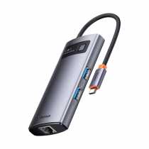 USB-Хаб Baseus Metal Gleam Series, 4 порти, Gray (WKWG070113)
