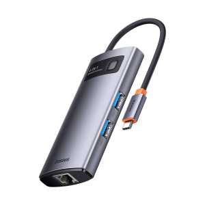 USB-Хаб Baseus Metal Gleam Series, 4 порти, Gray (WKWG070113)